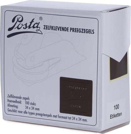 Zegeletiketten | donkerbruin | 34x34mm