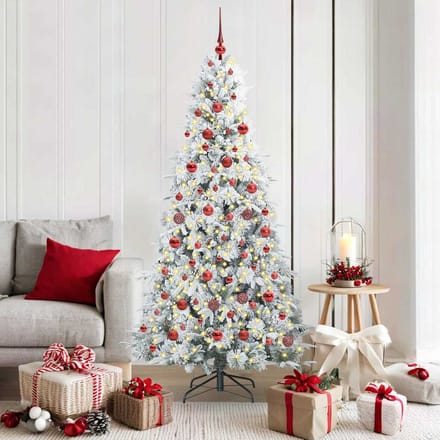 vidaXL - Kunstmatige - Hinged - Kerstboom - Wit - 180 - cm - PE - en - PVC