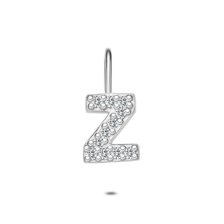Twice As Nice Hanger in zilver, letter Z met steentjes