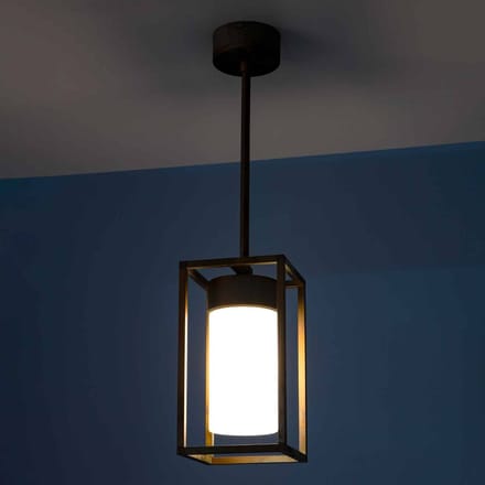 Moretti Luce Hanglamp Cubic³ 3368 messing antiek/opaal