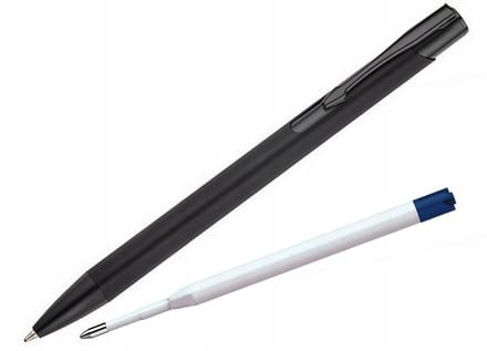 Matte Metalen Pen Apache Zwart + Extra Blauwe Vulling