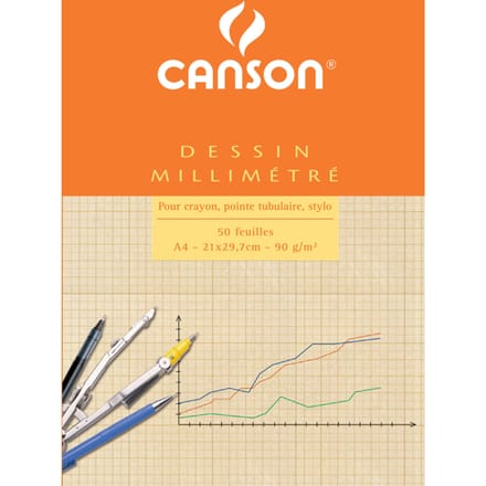 Millimeterblok Canson A4 lichtbruin 50 vel