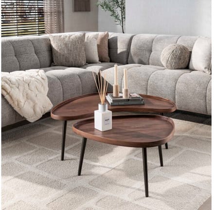 Salontafel Ayla organisch set van 2 acaciahout - bruin