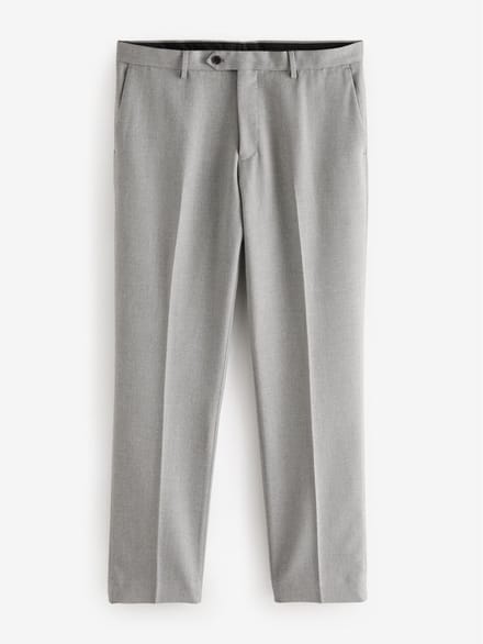 Next - Heren - Normale Pasvorm - Kostuum met textuur: broek - Grijs