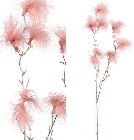 PTMD kunsttak Feather champagnekleurig/roze 82 cm