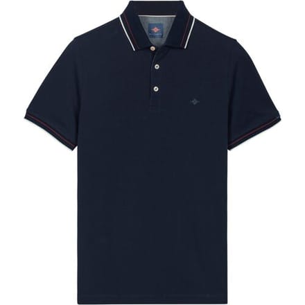 Baileys Polo Subtle Two-Tone Solid Fine Tipping Detail Dark Blue / male