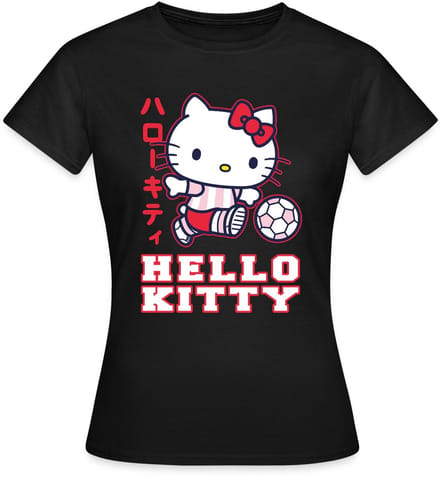 Hello Kitty Speelt Voetbal T-Shirt Dames
