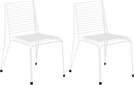 CHIEVE - Set van 2 tuinstoelen - Wit - Staal
