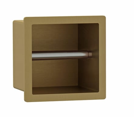 FugaFlow Eccelente Acces Toiletrolhouder - inbouw- 17.3x17.3x15.3cm - Geborsteld Messing -