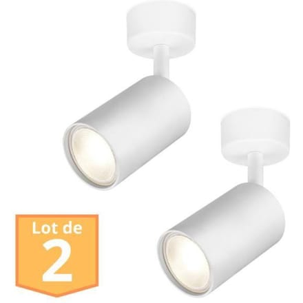 Set van 2 witte verstelbare plafondspots GU10 35W