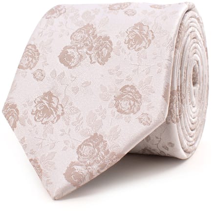 TRESANTI | GALLIANO | Silk tie with Roses | Beige