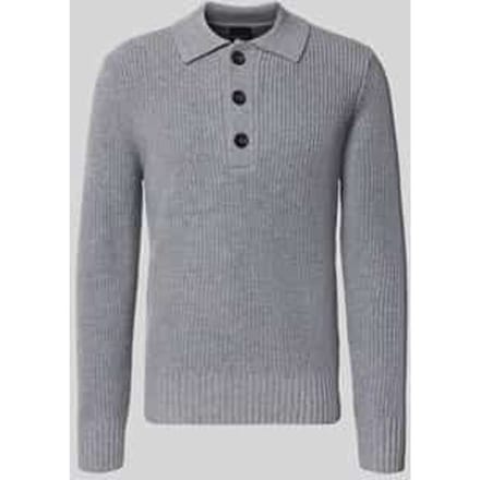 Gebreide pullover met platte kraag en knoopsluiting