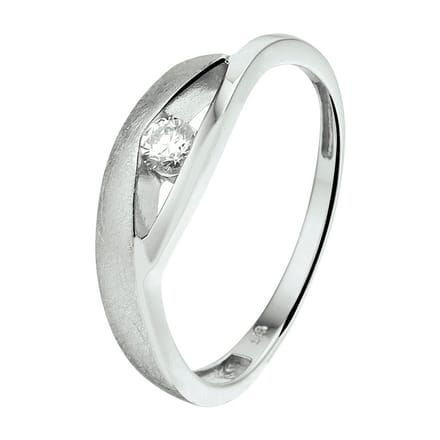 Gerhodineerd Zilver Ring Met Zirkonia Poli/Mat 1332882