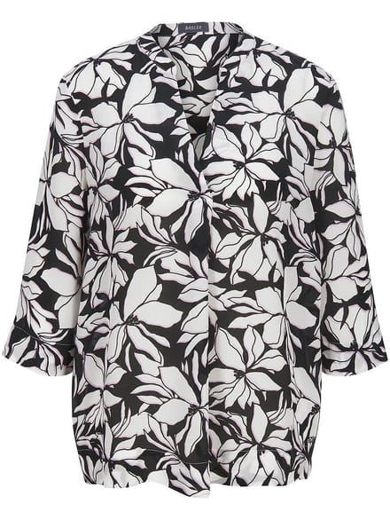 Blouse 3/4-mouwen split Van BASLER zwart