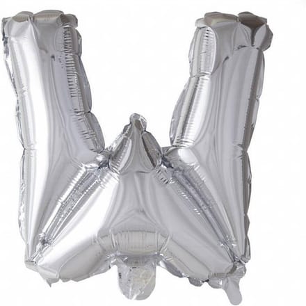 Wefiesta Folieballon Letter W 41 Cm Zilver