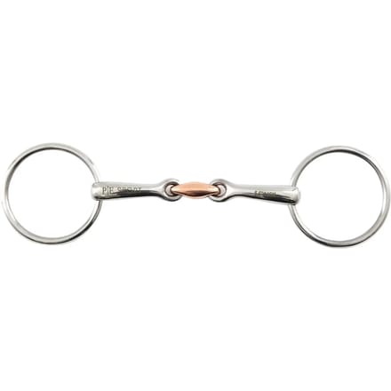 Dubbelgebroken bit met koperen pad Premier Equine