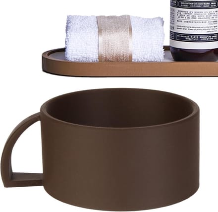 Scheerzeep Kom - Scheerschuim Beker - Scheerroutine Vereenvoudigen - Antislip Stabiel Ontwerp - 15.2 cm - Bruin