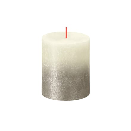 Bolsius - Rustiek stompkaars - Fading metallic - 80/68 - 1 Stuk - Soft Pearl + Champagne