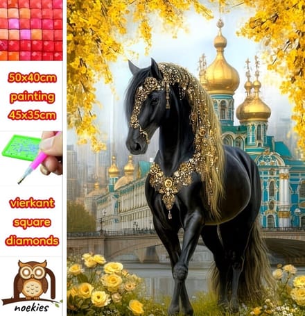 50x40cm Diamond Painting paard paleis (vierkant) nr 60