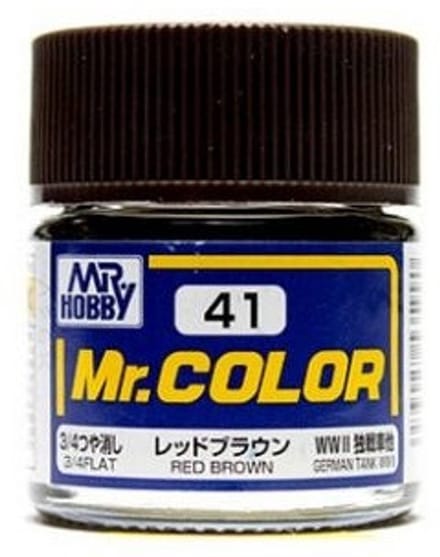Gunze Mr. Hobby C-041 - Mr. Color 10 ml Red Brown - Lacquer Modelbouwverf