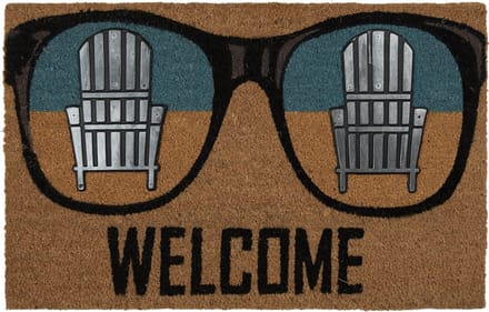 Clayre & Eef Deurmat 75x45 cm Bruin Blauw Kokos Brillen