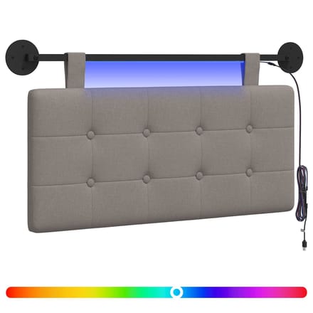 vidaXL - Hangend - hoofdbord - Taupe - Stof