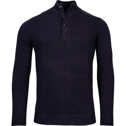 Baileys Trui Half Zip Buttons Front Structure Knit Navy / male