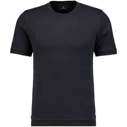 Ragman Trui Melange Cotton Knit Round Neck Short Sleeve Zwart / male