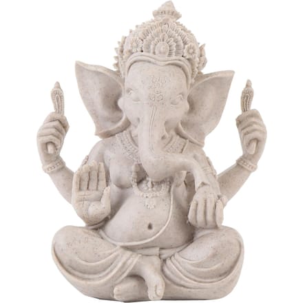 Ganesha Olifantenbeeld Olifant Heer Sculptuur Hindoe Olifantenbeeld Hars voor Huis Kamer gray