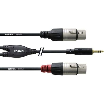 Cordial kabel 3,5 st / 2x XLR fem 3m CFY 3 WFF - Insert kabel