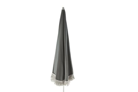Jan Kurtz Retro parasol met franjes - lichtgrijs