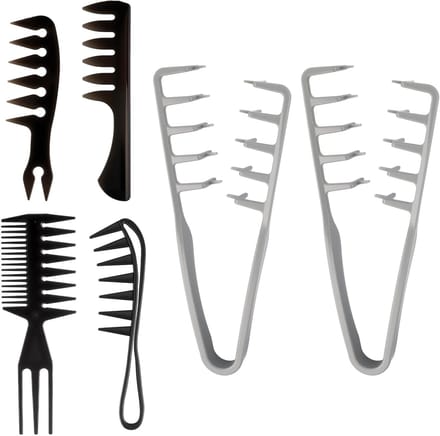 Set van 6 Textuur Kammen, Brede Tanden Kam en Volume Tools voor Haarwortels en Styling