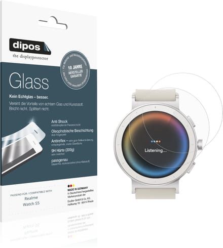 dipos – 2x Matte Pantserfolie geschikt voor Realme Watch S5 | 9H Screenprotector