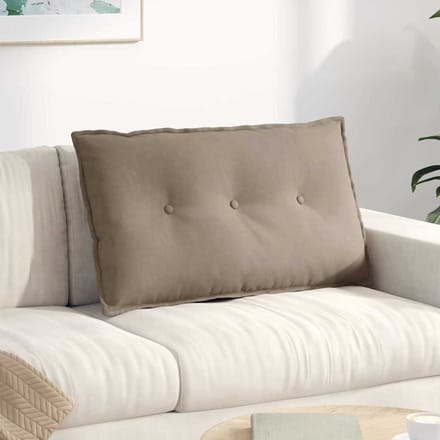 vidaXL - Rugkussen - Taupe - 80 - x - 50 - cm - Microvezel - Stof