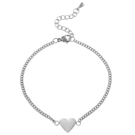 Victorious Dames Armband Zilverkleurig – Zilverkleurig Hart – 14 t/m 18cm