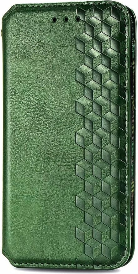 Hoesje geschikt voor iPhone 16 Plus - Bookcase - Pasjeshouder - Portemonnee - Diamantpatroon - Kunstleer - Groen