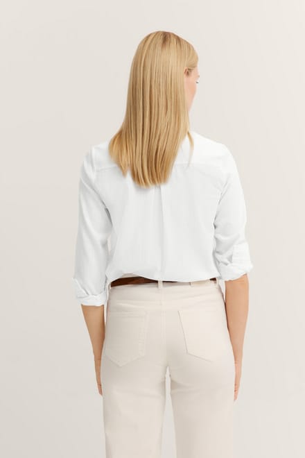 Bugatti Damen Overhemd blouse in katoen-linnen mix