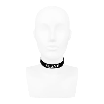 Siliconen halsband met 'Slave' print