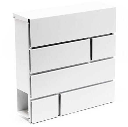 Moderne witte brievenbus met krantenrol en poedercoating