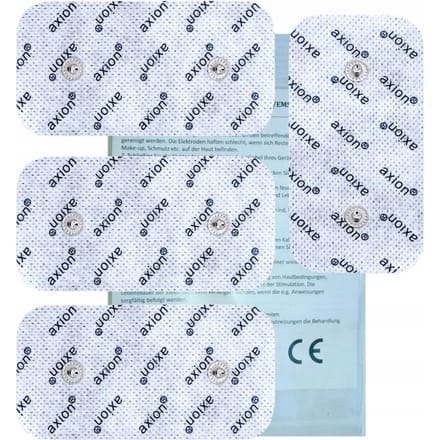 axion – Electroden voor Compex | Dubbele Snap | 10×5 cm | Wit/Grijs