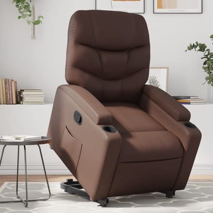 vidaXL - Sta-op-fauteuil - verstelbaar - kunstleer - bruin