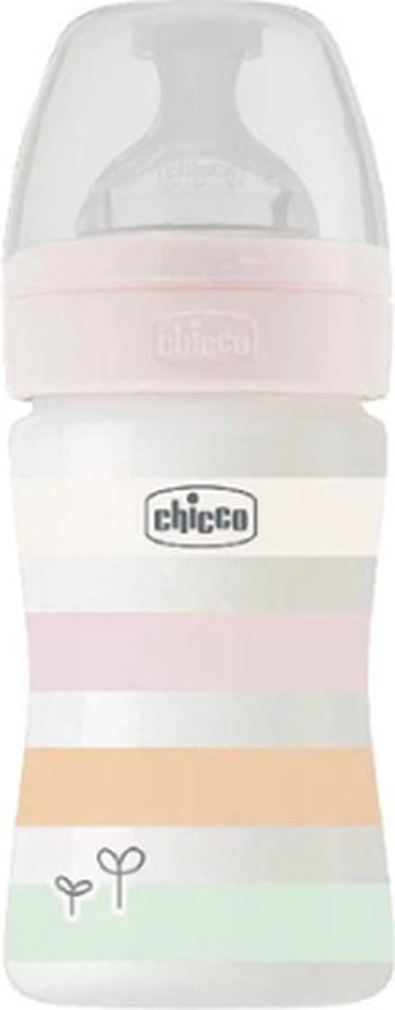 Chicco zuigfles Siliconen Well Being 150ml wit