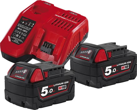 MILW accupack el gereedschap, 315x85x210mm, nom. 18V, capaciteit 5Ah
