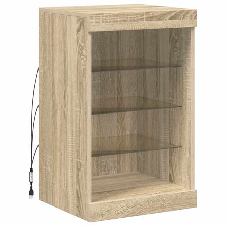 vidaXL - Dressoir - met - LED-verlichting - 41x37x67 - cm - sonoma - eikenkleurig