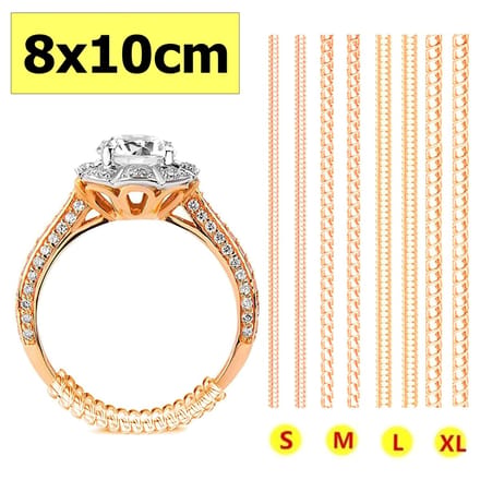 Fako Bijoux - Ringverkleiner Set - Ring Verkleiner Gouden Ring- 8 Stuks Van 10cm - Goudkleurig