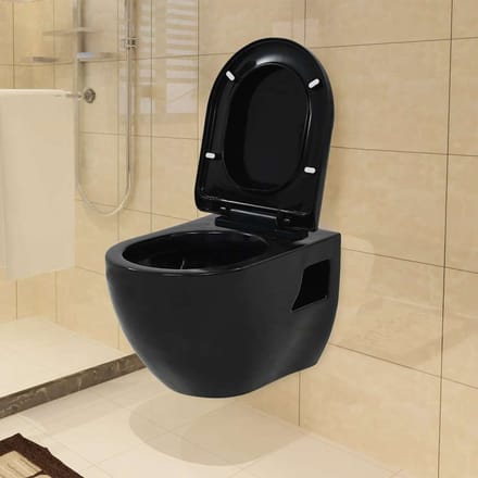 Vidaxl Hangend Toilet, Keramisch, Zwart