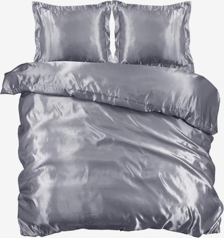 Cozy Covers satijnen Dekbedovertrek - 200x200/220 - Glans Satijn - Grijs