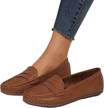 Nivard Loafers Dames - Met Hak - Damesschoenen - Instappers - Bruin - Maat 40