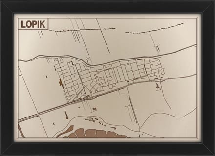 Houten stadskaart van Lopik