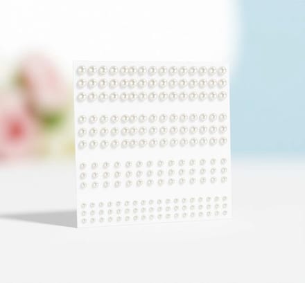 Maison Elara Zelfklevende parelstickers 990 stuks - 6 vellen - 3/4/5 mm - Wit